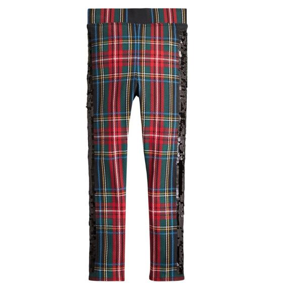 J. Crew Crewcuts Stewart tartan sequin tux leggings - Picture 1 of 11